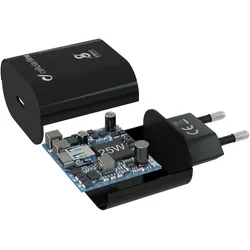 Cellularline ACHSMKITC2CPD25WK Ladegerät für Mobilgeräte Schwarz Indoor (25 W, 1 Port), USB Ladegerät, Schwarz