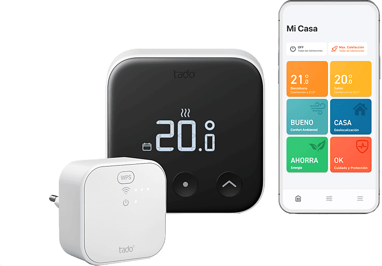 REACONDICIONADO Seminuevo Muy bueno Termostato - Tado Inteligente X, Cableado, Compatible con la mayoría de Calderas y Bombas calor, Negro/Blanco