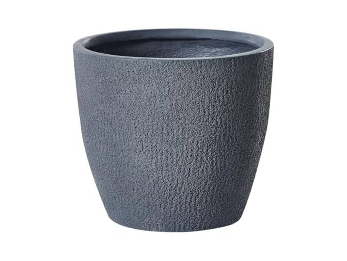 Beliani Blumenkübel Hellgrau Lehm-Faser-Mischung Rund Outdoor Blumentopf Keramik, Grau, Mit Abflusslöchern, Benötigt keine Montage, Für den Außenbereich, 46 x 46 x 46 cm, Feuchtigkeitsbeständig