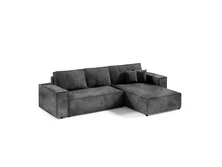 Furnisell Ecksofa mit Schlaffunktion Schwarz, seitenverkehrt montierbar, 294x185 cm, Wohnzimmer, Sofas & Couches, Wohnlandschaften, Ecksofas