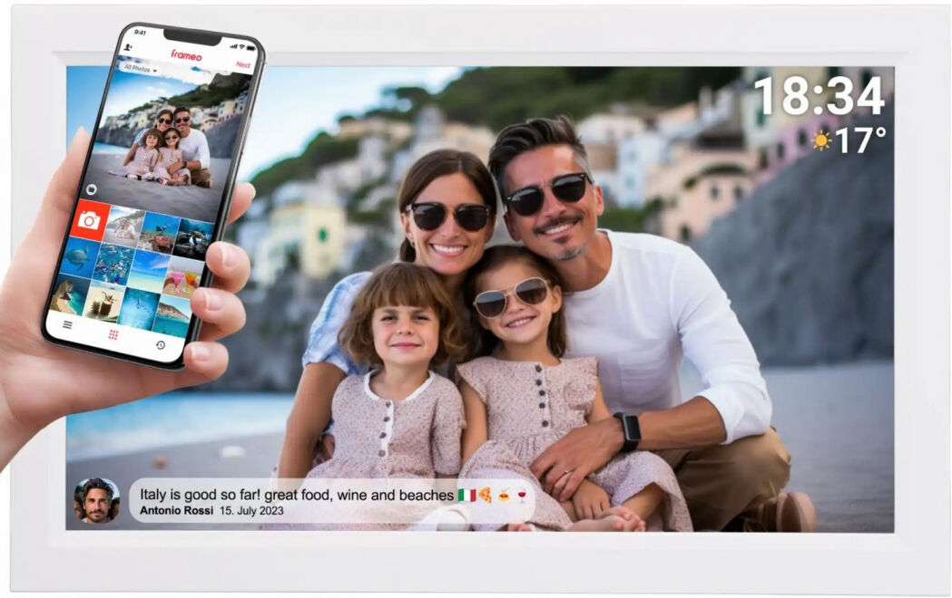 Denver Frameo 1503W Digitaler Bilderrahmen WiFi Weiß 15,6 Zoll