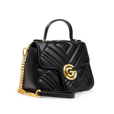 Handtasche "KATTY", Damen, Gr. B/H/T: 21cm x 16cm x 9cm, schwarz, Lederimitat, GABRIELLA G BY GABRIELLA GUCCI, Taschen Handtasche, Damen Umhängetasche, Handtasche, Tragetasche mit Logoverzierung