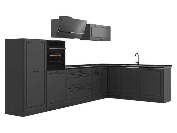 Eckküche Vicco R-Line Anthrazit Landhaus/Anthrazit 347 x cm Arbeitsplatte Anthrazit, Model 68258