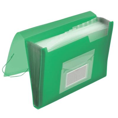 Fächertasche, 13-teilig, transluzent grün Q-CONNECT KF02480