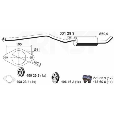 ERNST Mittelschalldämpfer 331289 für Ford