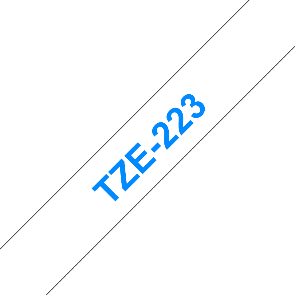 Brother TZe-223 Schriftband, 9mm x 8m, blau auf weiß, selbstklebend TZE223