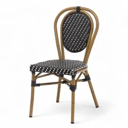 Bistromania Terrassenstuhl LOUVRE - Schwarz-Weiße Flechtarbeit