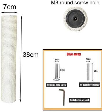 Inspired Finds DIY Sisal Cat Scratching Post Replacement For Cat Trees & Climbing Frames 14.96x2.76in