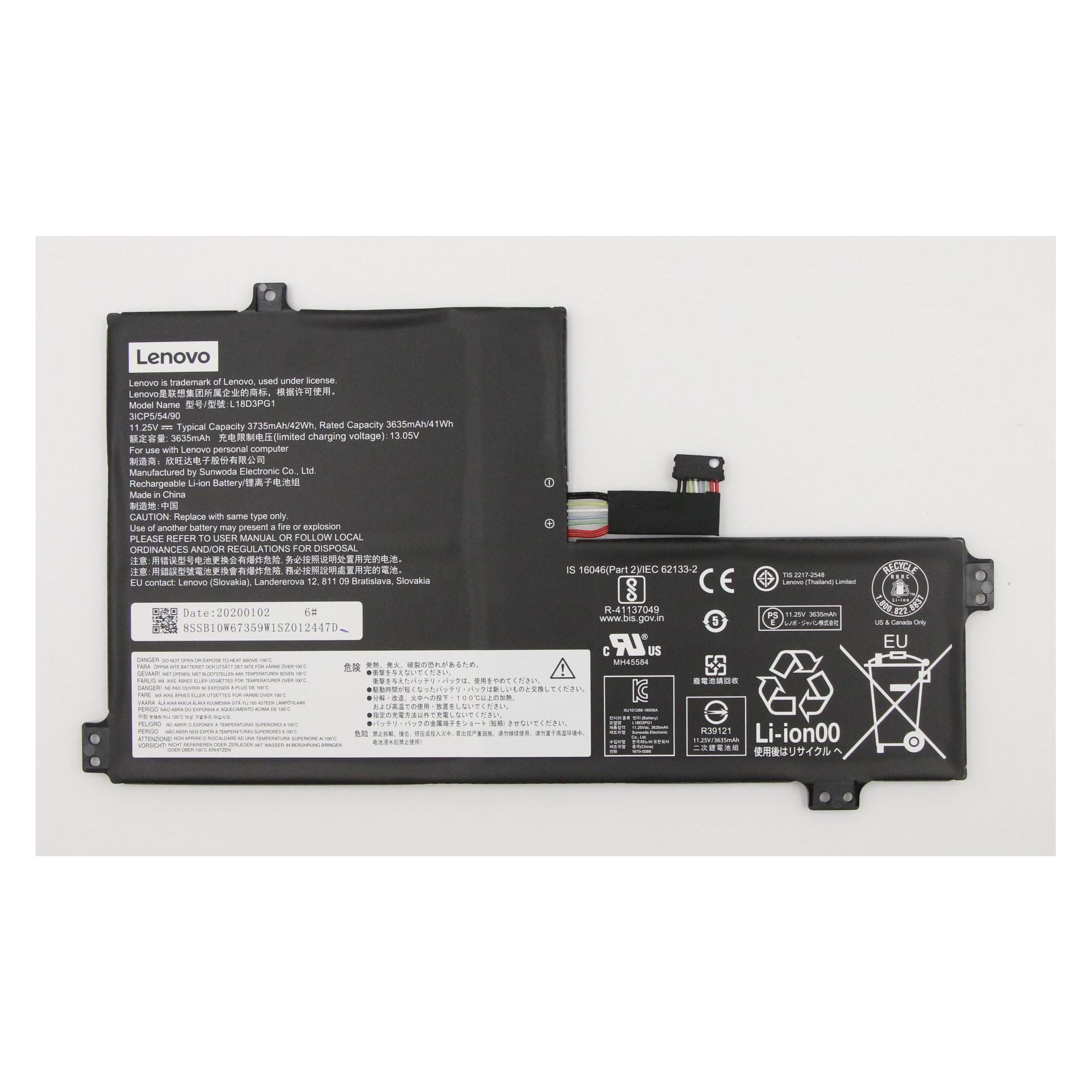 Lenovo SD/C L18D3PG1 11.25V42Wh3cell (3 Zellen) (5B10W67306)