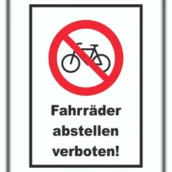 HB-Druck Fahrräder abstellen verboten Schild A0 Rückseite selbstklebend