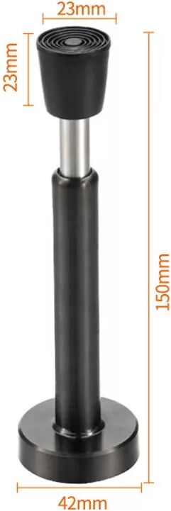 INF Hydraulischer Türstopper, Optionen zum Bohren/ohne Bohren Schwarz 15 cm