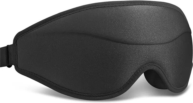 INF 3D-Konturierte Schlafmaske - Memory Foam, Null Druck, Lichtblockierung, kompatibel mit Huawei, Samsung, APPLE, Garmin Schwarz