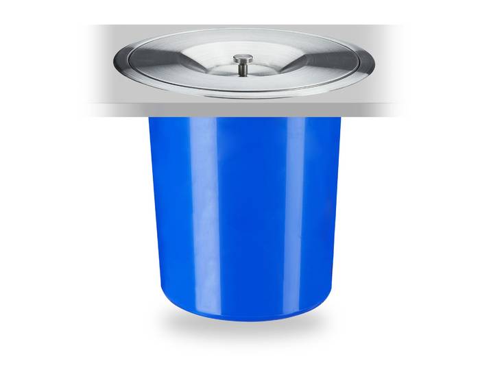 Mülleimer für Arbeitsplatte 5L Blau-Silber