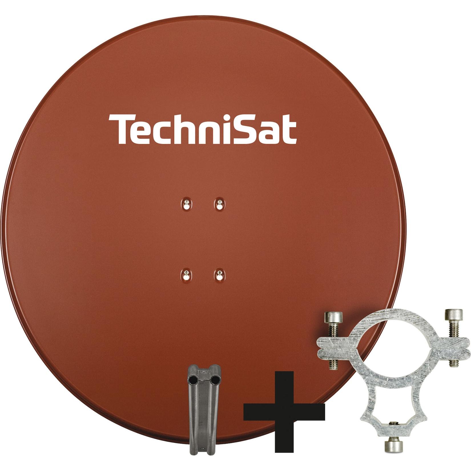 TechniSat SATMAN 850 PLUS 85cm Sat-Antenne mit 40mm LNB-Halteschelle rot ziegelrot