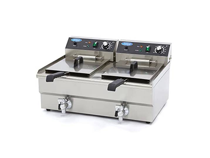 Maxima Friteuse gastro - 2 x 16 l - 2 paniers - avec robinet d'écoulement