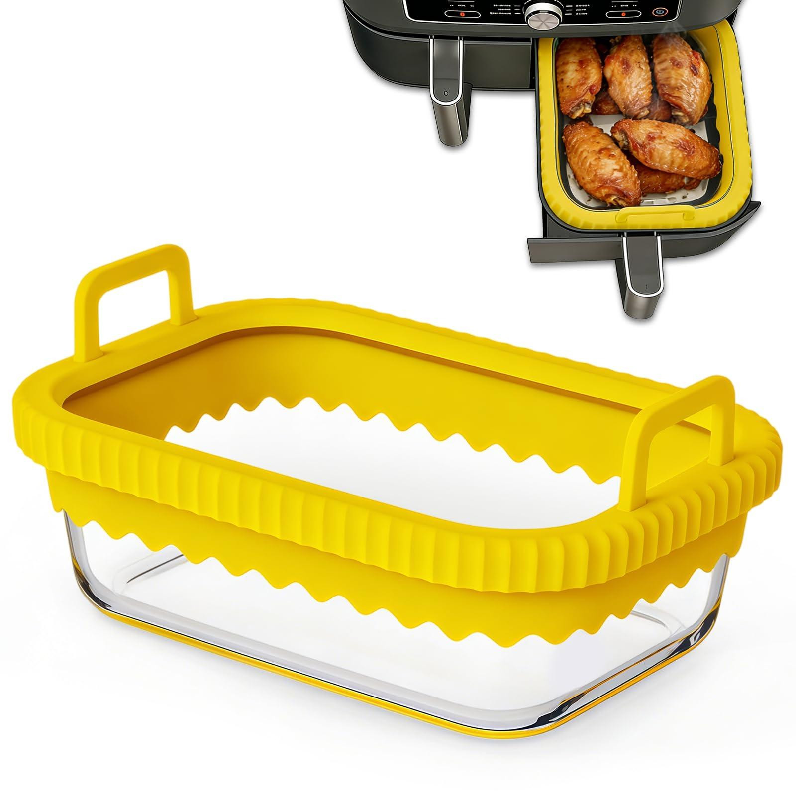 Dripio Accessoires voor Airfryer, Geel, 1 liter, Glas, Vaatwasserbestendig