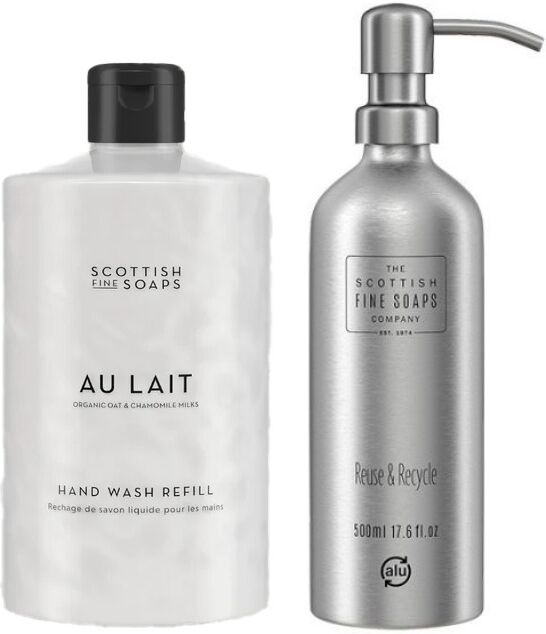 Scottish Fine Soaps Au Lait Hand Wash Refill 750ml & Refillable Alumin