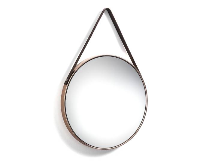 Miroir mural rond en acier cuivre ø42,5 cm