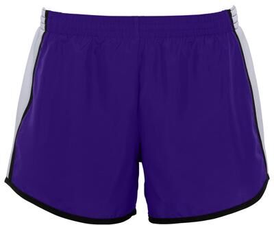 Augusta Sportswear 1265 Athletic Women's Pulse Shorts in Purple/White/Black size Medium   Polyester