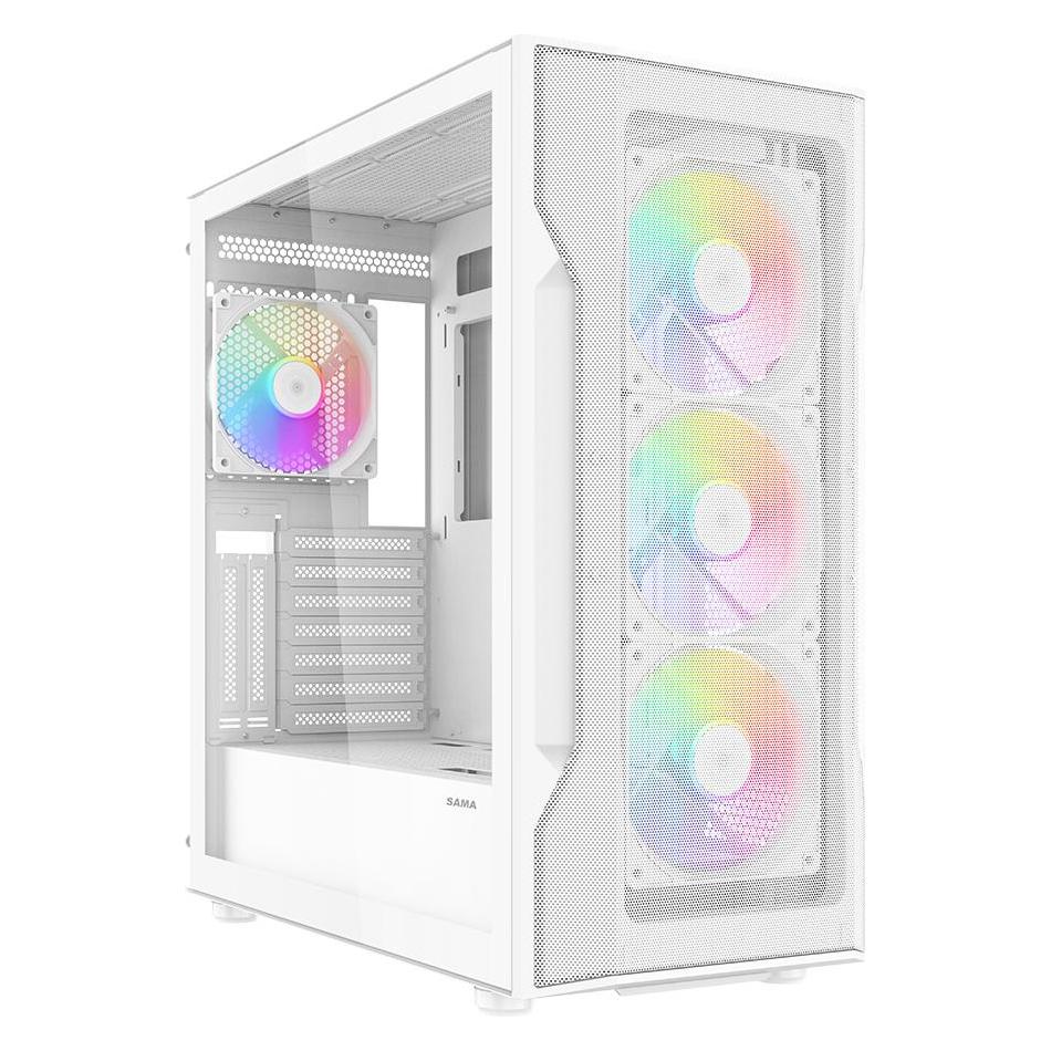 Sama Gears S40, White ATX Mid-tower Case (ATX, ITX, mATX) (S40-WHAPA4X1-GL)
