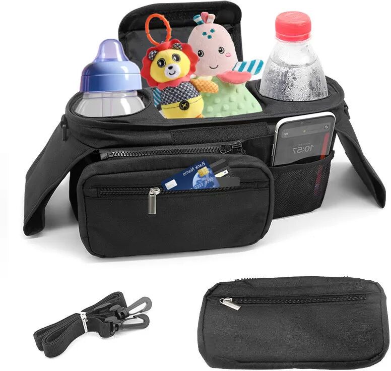 INF Aufbewahrungstasche aus Oxford-Gewebe für Kinderwagen - Schwarz