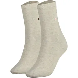 TOMMY HILFIGER Damen Socken, 2er Pack - Classic, Strümpfe, einfarbig Beige / 35-38