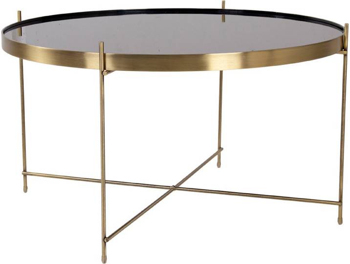 Veo Couchtisch 70x40 cm messingfarben Stahl, Glas.