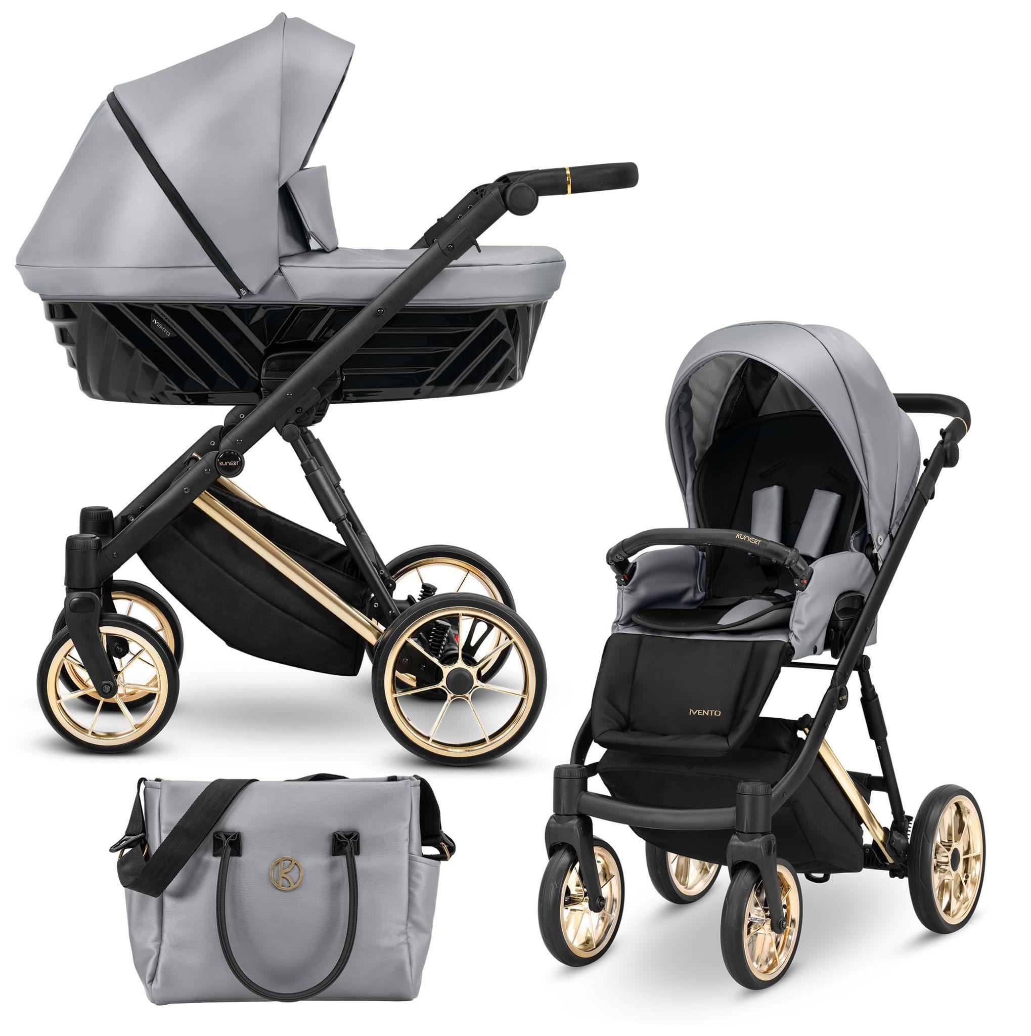Kinderwagen Kunert Ivento Premium 2in1 - goldene Rahmenfarbe - Farbe: Eco Grey Metallic