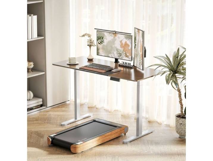 Bureau assis-debout électrique IVMEU à double moteur réglage en hauteur mémoire 3 positions acier blanc