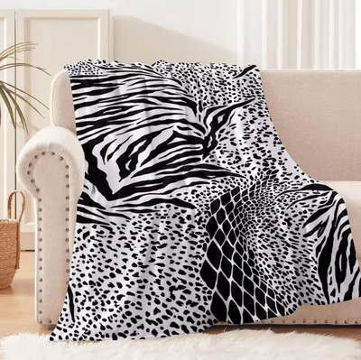 Inspire Curations Pink Leopard Cheetah Flannel Throw Blanket skn9 150x200cm(59x79in)