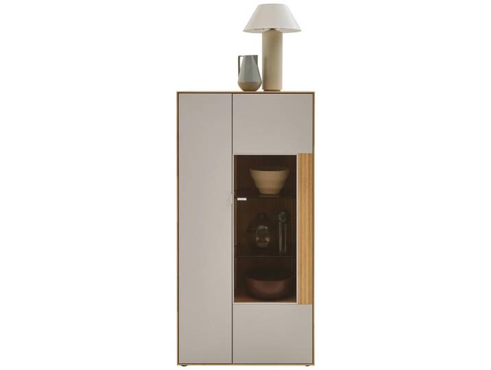 Dieter Knoll Highboard, Kaschmir, Wildeiche, Kunststoff, Wildeiche, massiv, 7 Fächer, 76.9x155.1x37.1 cm, umfangreiches Zubehör erhältlich, stehend, Kleinmöbel, Kommoden, Highboards