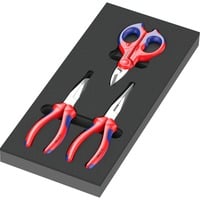 9781 Schaumstoffeinlage KNIPEX Zangen Set 2, 3-teilig, Zangen-Set schwarz/grau, in Schaumstoffeinlage für Werkstattwagen