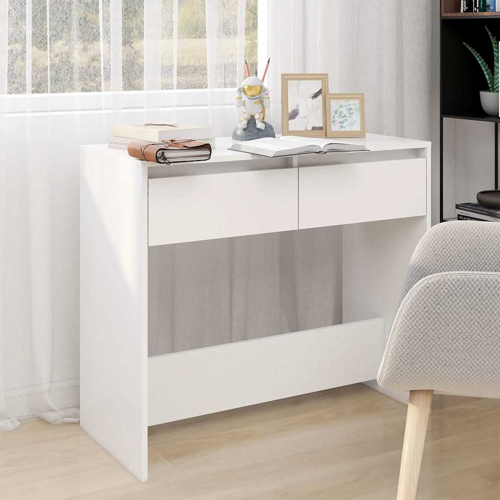 vidaXL Mesa consola de madera contrachapada blanco 89x41x76,5 cm Blanco