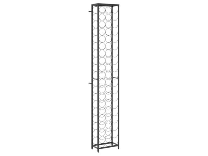 Xhnifbn Weinregal 57 Flaschen Schwarz 34x18x200 cm Metall Flaschenregal Platzsparender Flaschenhalter aus pulverbeschichtetem Metall für Weinkeller, Küche und Esszimmer mit stabiler Wandfixierung.
