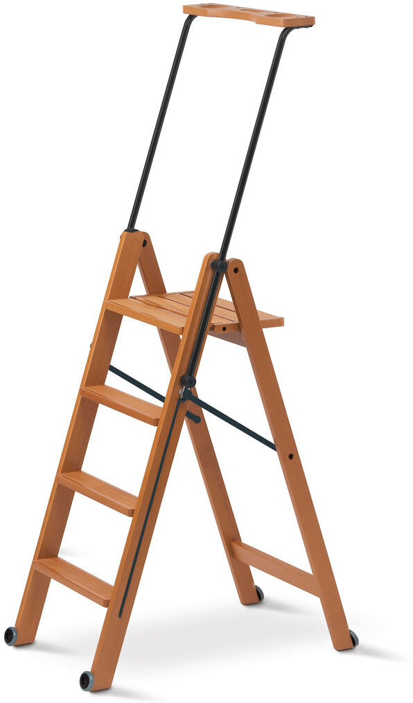 Union Rustic Bella 4 - Step Wood Folding Small Step Ladder Cherry Wood 380cm H