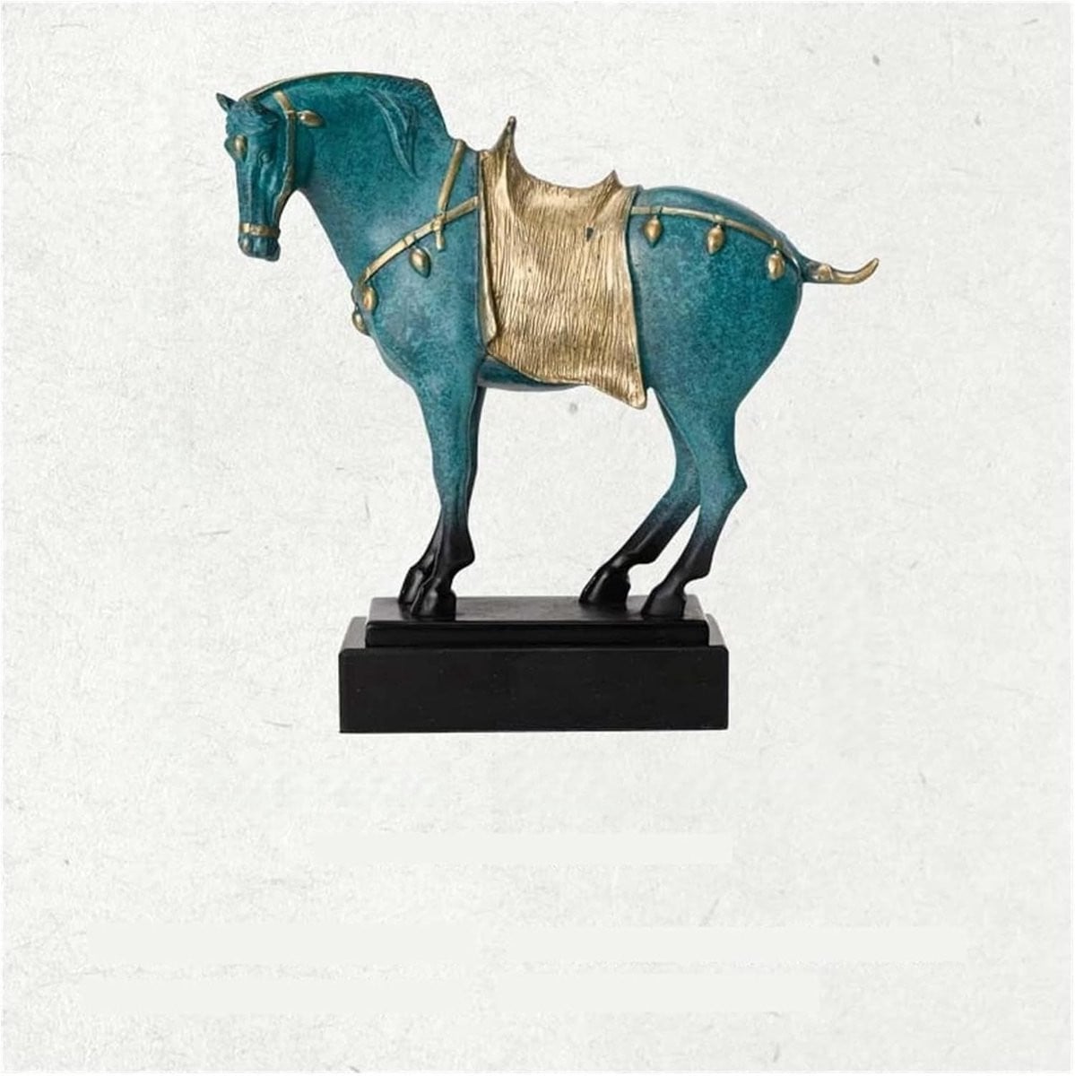 Handgegoten koperen paardenbeeldje decoratie - Bronskleur - H x B x D: 15 x 15,5 x 6,5 cm