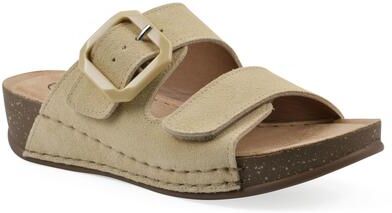 Women's Fearful Slip On Wedge by White Mountain in Butter Cream Suede (Size 6 M)