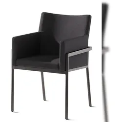 Sieger 526/G-G Diningsessel, Gestell eisengrau, Sitzschale / Sitzkissen Sunproof® grau