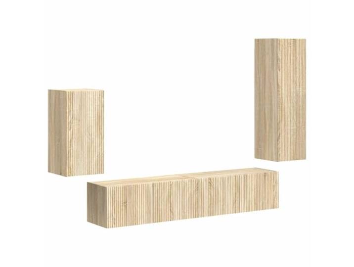 LMTYOENFG TV-Schrank Set 4-teilig Hängeboards Sonoma-Eiche Platzsparende Wandmontage für Wohnzimmer und Schlafzimmer, reichlich Stauraum für Ihre Mediengeräte.