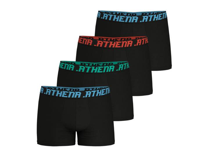 ATHENA My Petit Prix Boxers Lot de 4, Noir-Noir-Noir-Noir