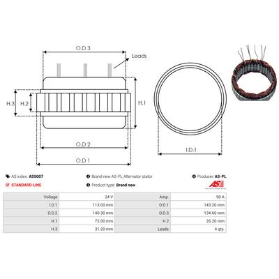 AS-PL Stator, Generator as5007