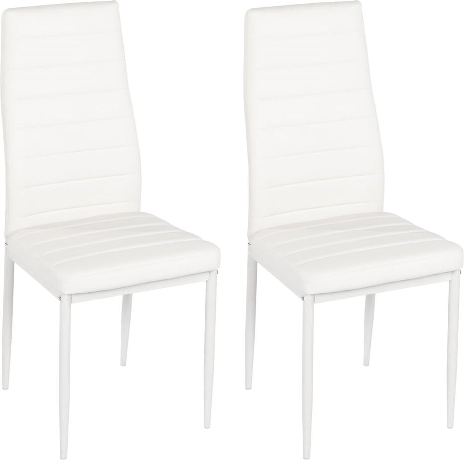 Ebern Designs Davids Upholstered Dining Chair（Set of 2） White 96cm H X 40cm W X 38cm D