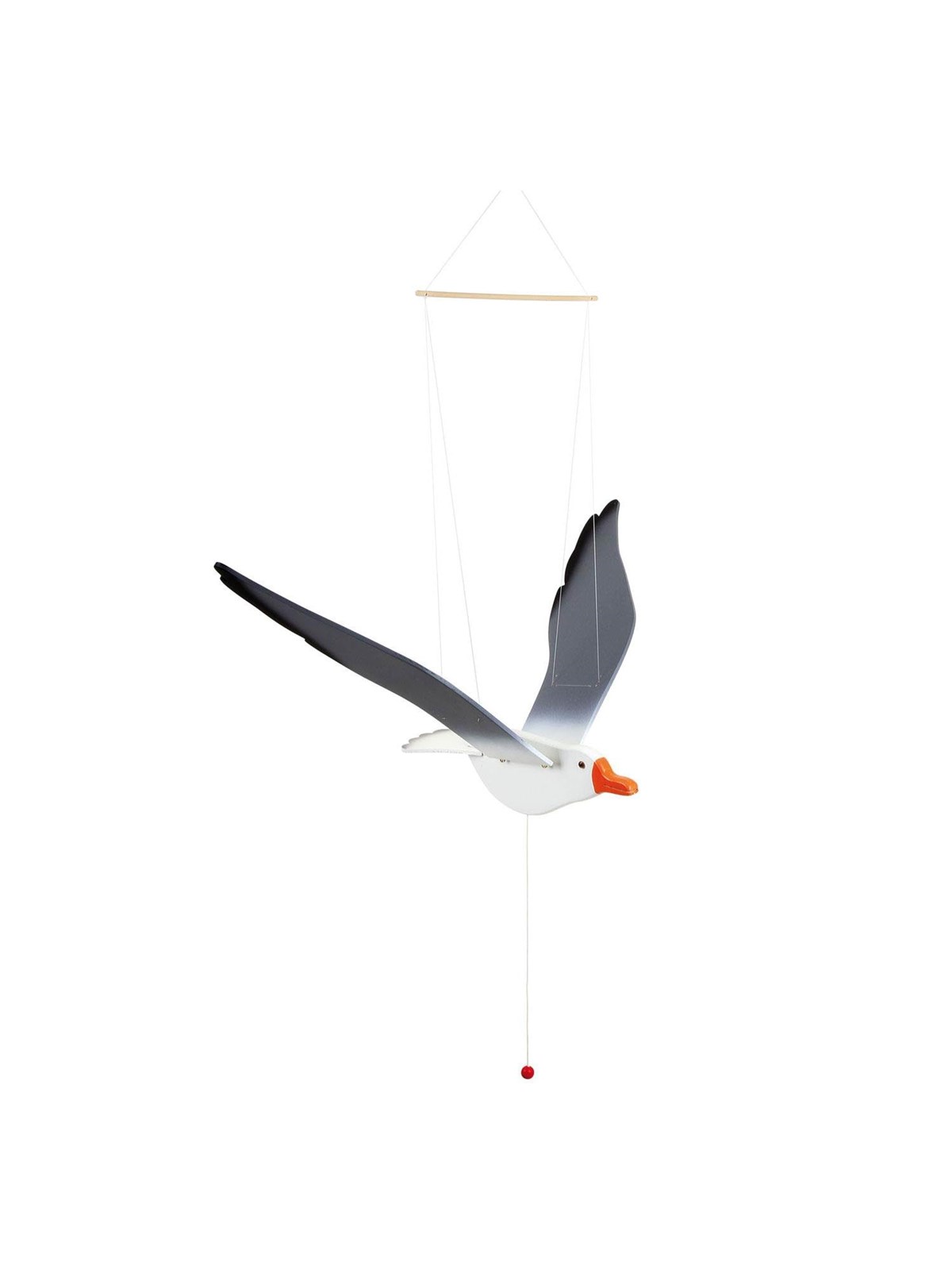 Small Foot - Wooden Baby Mobile Floating Seagull with Moving Wings