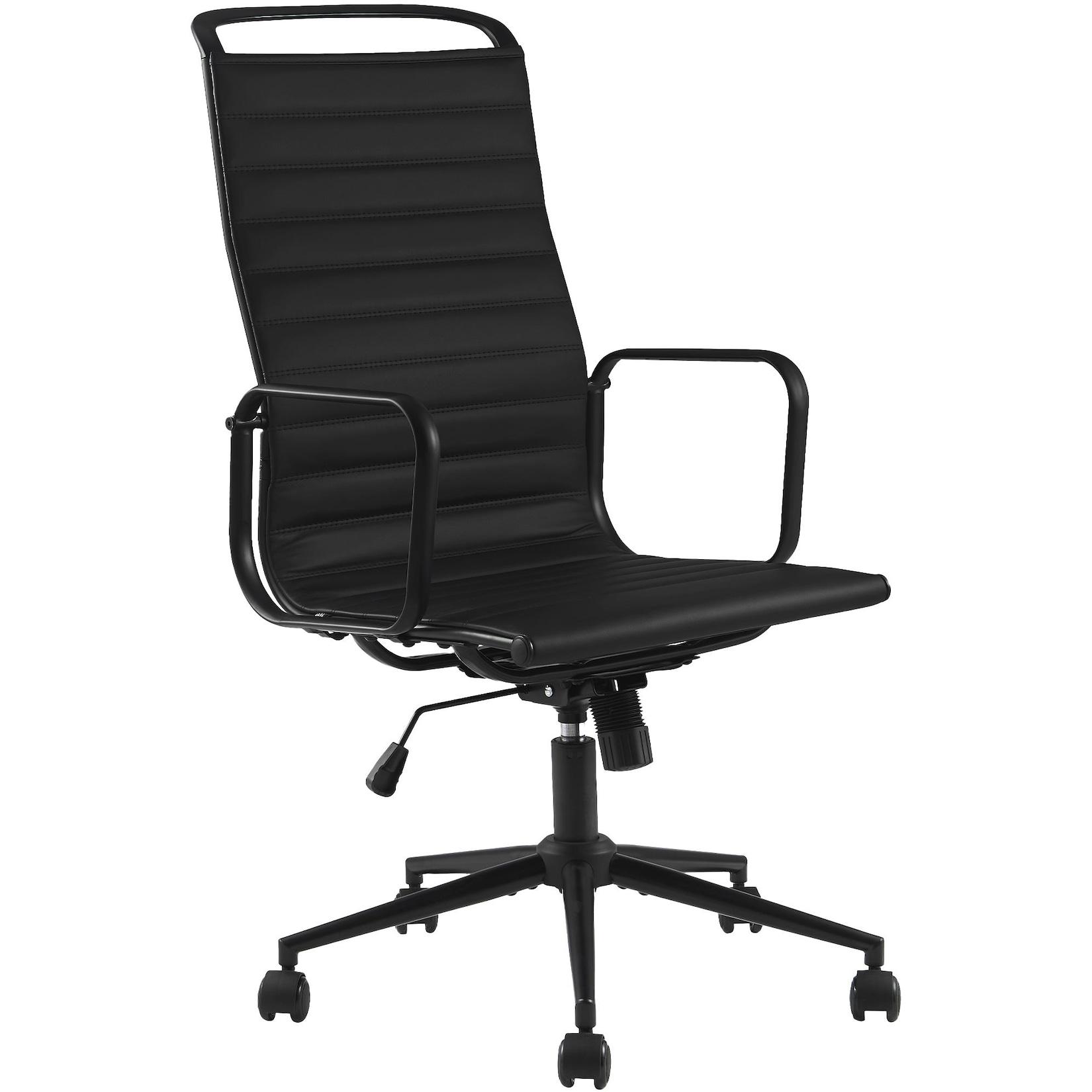 CLP Bürostuhl ergonomisch Nelson, Schreibtischstuhl mit Wippmechanismus, höhenverstellbar und drehbar, Sitzfläche aus Kunstleder