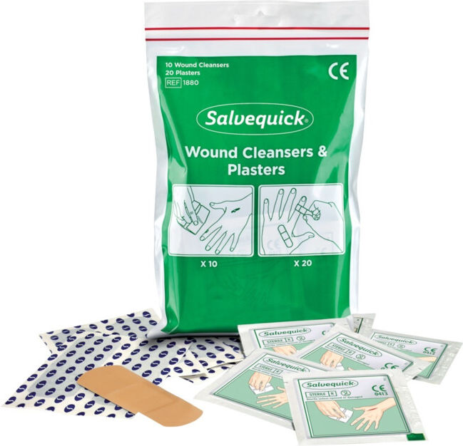 CEDERROTH Nettoyant pour plaies 10 pcs et pansements 20 pcs (1880)