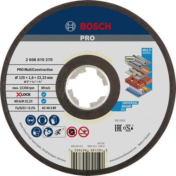 Bosch PRO Multi Material X-Lock Trennscheibe, 125 x 1.6 x 22,23 mm 2608619270