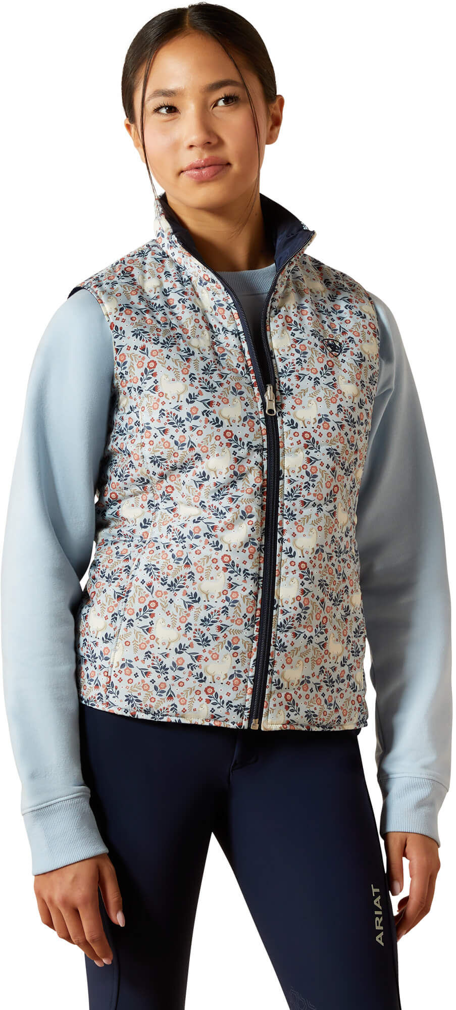 Kid's Bella Reversible Insulated Vest in Posey Pony Print, Size: Small by Ariat