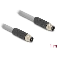 Delock M12 Kabel L-kodiert 5 Pin Stecker zu Stecker PUR schl, Elektronikkabel + Stecker, Grau