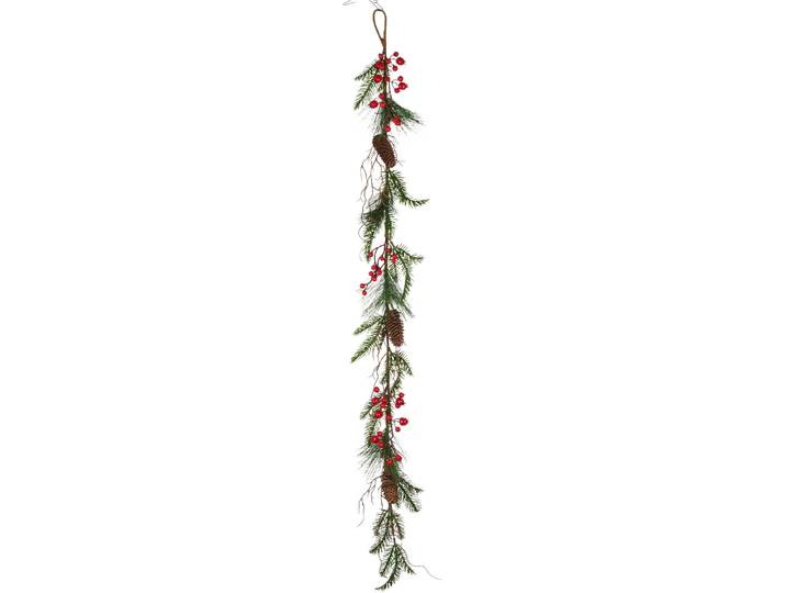 Kunstgirlande CREATIV GREEN Tannengirlande , grün, L:136cm, Kunststoff, Kunstpflanzen, Kunstgirlande, mit üppig dekorierten Accessoires