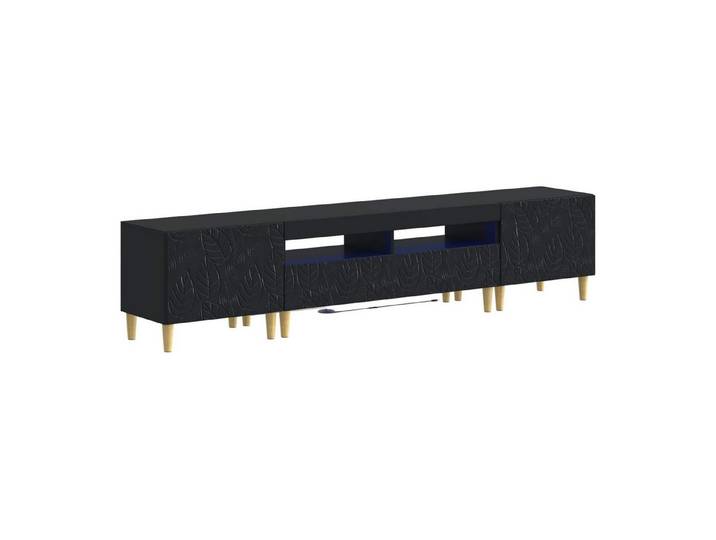 vidaXL TV-Schrank 3-teiliges LED TV Regal DELFT Schwarz Holzwerkstoff